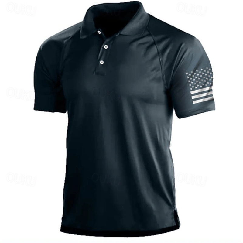 3D Print USA Flag Pattern Polo - Golf Equipment Wholesale ulasan dan harga