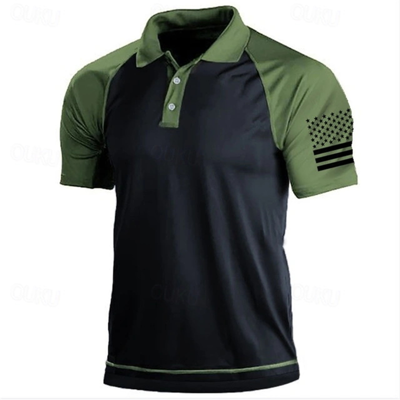 3D Print USA Flag Pattern Polo - Golf Equipment Wholesale ulasan dan harga