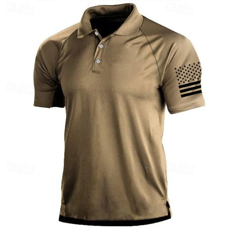 3D Print USA Flag Pattern Polo - Golf Equipment Wholesale ulasan dan harga