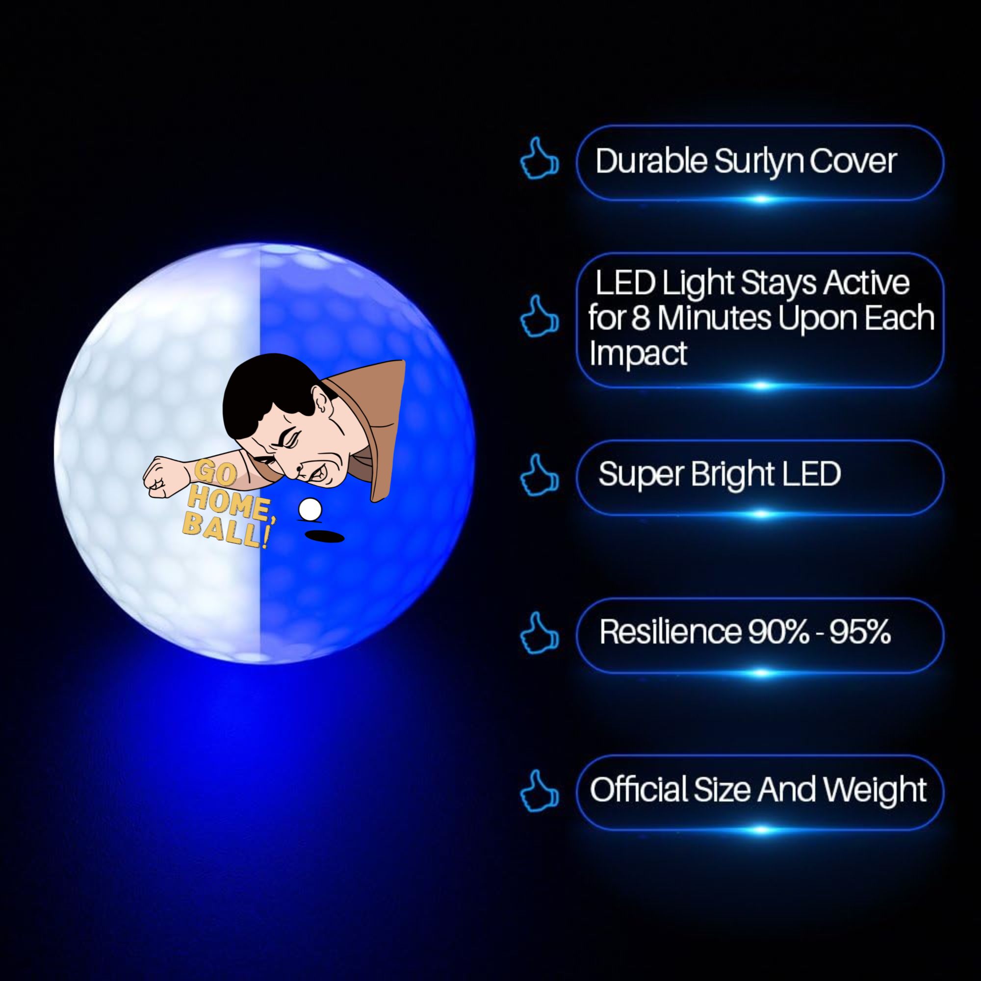 4 pcs Glow in The Dark Golf Ba - Golf Equipment Gifts ulasan dan harga